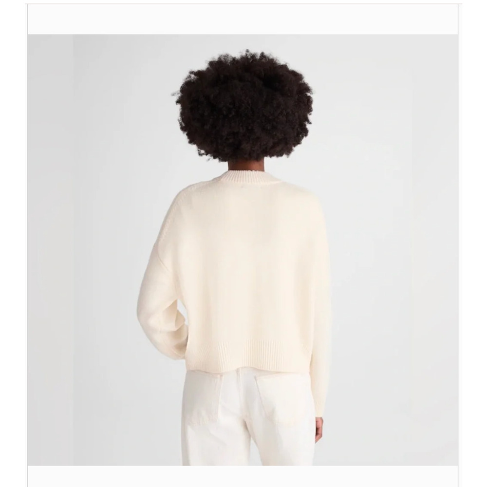 Madewell SoftWool Boxy Crewneck Oversized Sweater XS NWT Cream Cloud NT602 - Picture 4 of 7